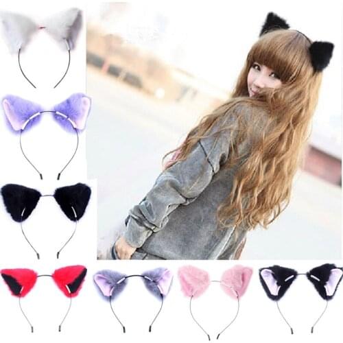 Orecchiette Party Cat Fox Long Fur Ears Anime Neko Costume Hair Headband Cosplay 517F