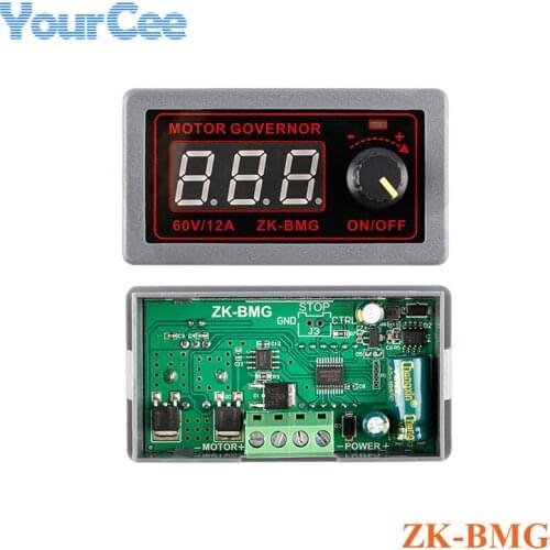 PWM DC Motor Controller Adjustable Speed DC 9-60V 12V 24V 48V 12A Digital Display Encoder Duty Ratio Frequency Controller ZK-BMG