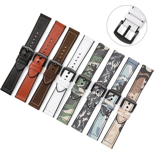 20mm 22mm Silicone Leather Watchband Quick Release Wrist Bracelet Smart Strap for relojes Rolex Men Women Watches Accessories