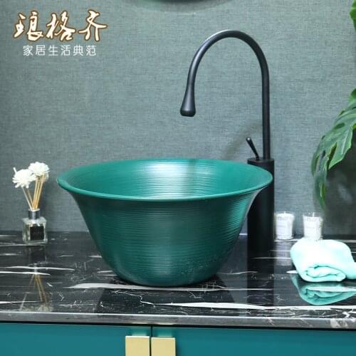 Nordic color stage basin wash basin single basin toilet ceramic household round basin wash basin