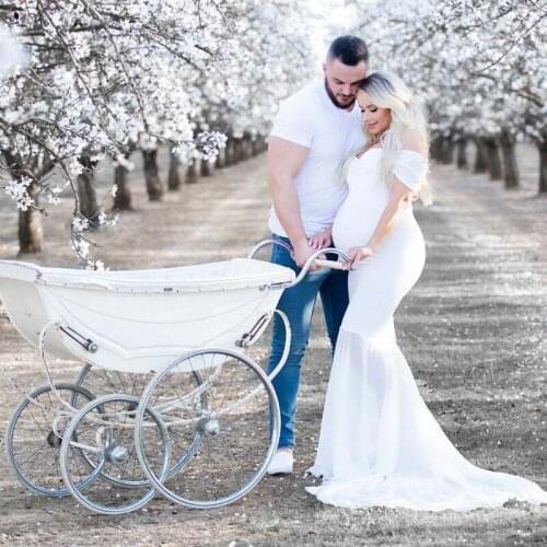 Sexy Off Shoulder Maternity Dresses For Photo Shoot Baby Shower Long Pregnancy Dress Photography Props Pregnant Women Maxi Gown