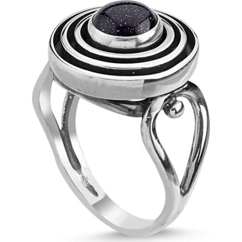 Silverlina Silver Blue Star Stone Handwork Ring