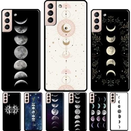 Moonlight Moon Phases Earth Silicone Case For Samsung Galaxy S21 S20 FE S8 S9 S10 Plus Note 10 9 Note 20 Ultra Coque