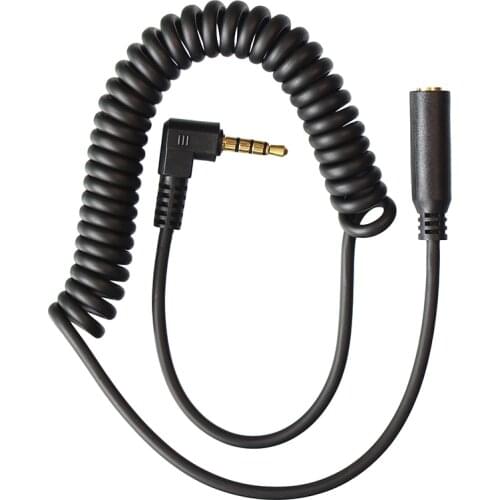 90 degree angled elbow Spring Coiled 3.5mm Male to Female stereo audio extension cable