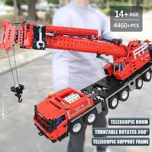 MOULD KING 17013 High-Tech Building Blocks The APP RC Motorized Red GMK Crane Assembly Kits Bricks Toys Kids Christmas Gifts