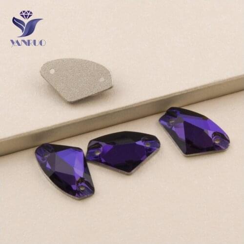 YANRUO 3256 All Sizes Purple Velvet Top Quality Galactic Sew On Strass Rhinestone Flat Back Crystals For Sewing