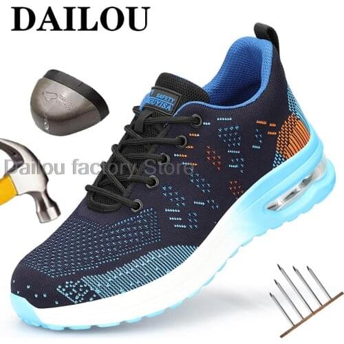 Safety Shoes Men Women Work Sneakers Steel Toe Shoes 2021 New Work & Safety Boots Indestructible Unisex Work Shoes Footwear