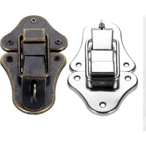 1Pc 95*52mm Antique Bronze/Silver Lock Metal Gift Jewelry Chest Wooden Box Iron Suitcase Buckles Toggle Hasps Latch Catch Clasps