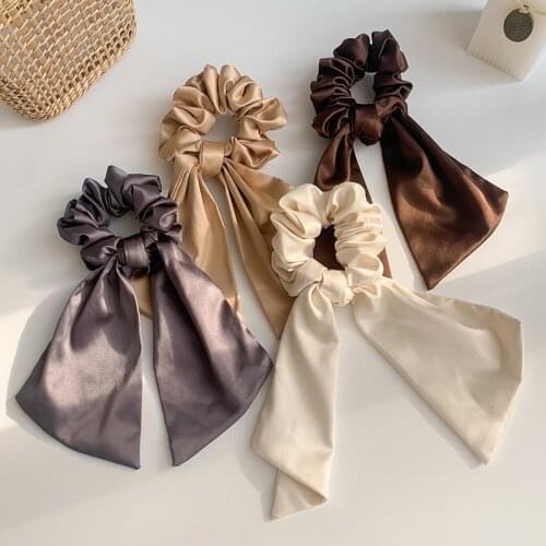 Hot Selling Women Hair Accessories Floral Printed Scrunchies Elastic Hair Band Flower Hair Ropes Chiffon Scarf Scrunchies