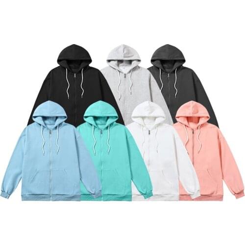 Hoodies Women 2021 Autumn Hooded Sweatshirts Zip-up Loose Basic Casual Cotton Long Sleeve Ladies Tops Clothes Female Pullovers