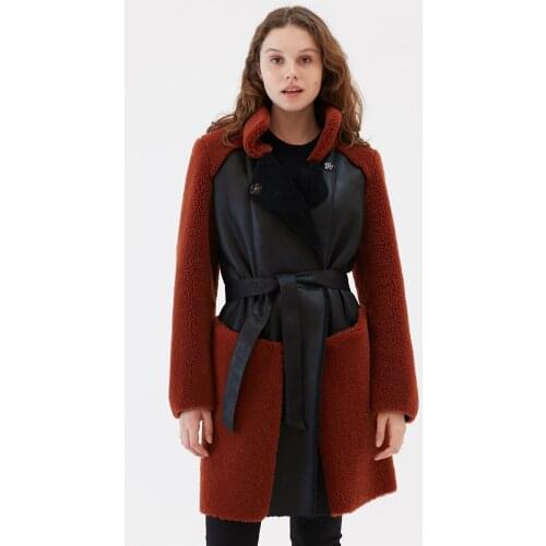 2019 New Womens Casual Shearling Coat Turkey Wool Coat Long Fur Jacket Womens Trench Coat Sheepskin Coat