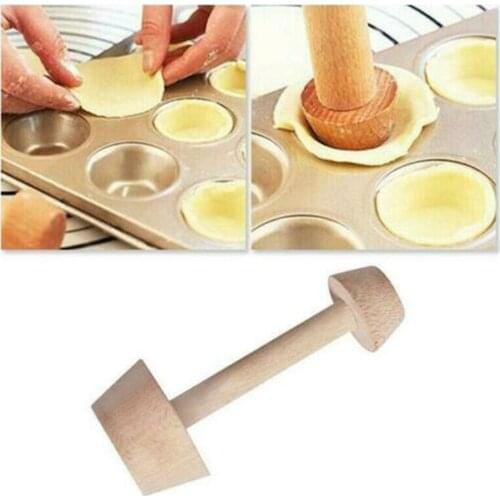 1PC Wooden Egg Tart Bottom Mould Double Headed DIY Egg Tart Tamper Mold Kitchen Baking Pastry Cupcake Moulds Cakes Tools