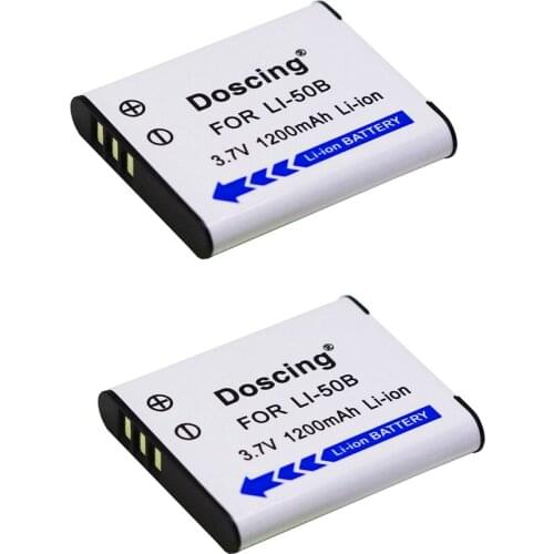 2Pcs LI-50B LI 50B Camera Battery for Olympus VR-340 1010 1020 1030SW Tough 6000 6020 8000 8010 MJU 1010 1020 TG 610 620 630 810