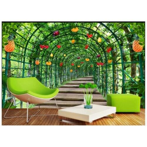 Customized 3d wallpaper for walls 3 d wall murals wallpaper mural Fruit paradise Idyllic landscape wallpaper living room decor