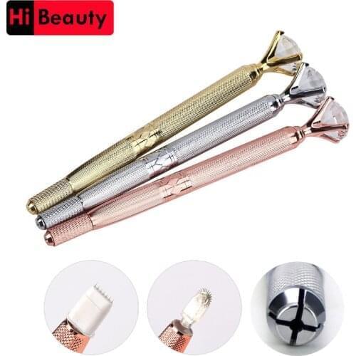 5PCS Manual Microblading Pen Tattoo Tatu Accessory For 3D Semi Permanent Eyebrow Lip Line Microneedling Makeup Diamond Pen