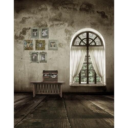 5x7ft Wooden Floor Vintage Room Chair Photography Backdrops Photo Props Studio Background