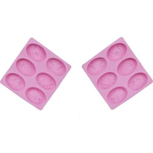 6 with Bee DIY 3D Fondant Mold Chocolate Sugar Cake Decorative Mold Non-toxic Kitchen Baking Tool Handmade soap mold 2019 New