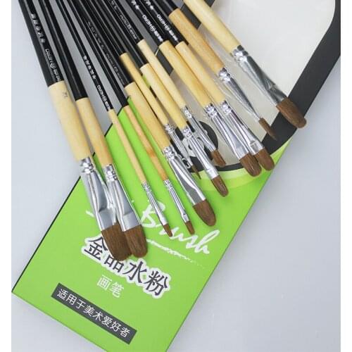 Hero Watercolor Paint Brush Pen Set 6pcs Strong Water Absorption Soft Exam Brush For Learning Diy Oil Acrylic Painting Supplies