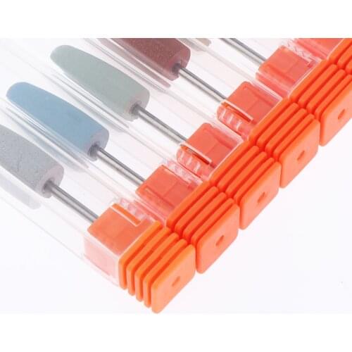 6PCS Nail Art Drill Bit Silicone Grinding Head for Electric Manicure Machine