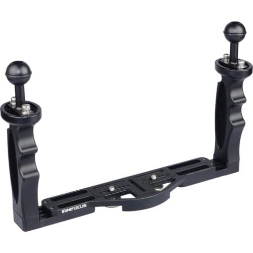 Aluminum Alloy Diving Handle Tray Bracket Dual Handheld Hand Grip Video Stabilizer Holder with Ball Adapter for Camera Housing