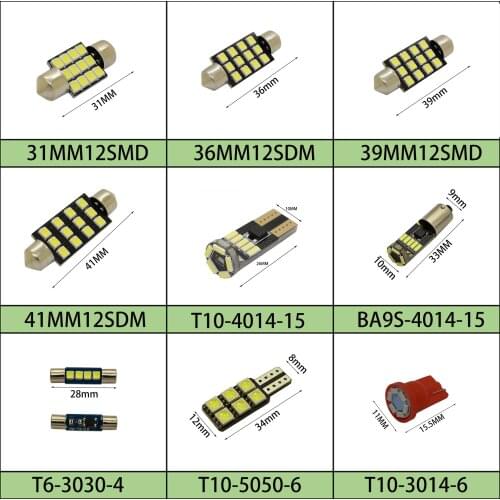 Car Double Pointed Led Reading Light 31 36 39 41T10 BA9S12v Interior Lamp Roof Lamp License Plate Trunk Light Led Lights for Car