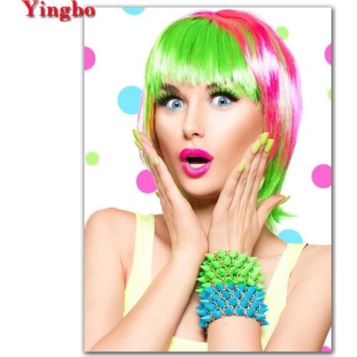 Diy Diamond painting Colorful hair makeup beauty Painting Calligraphy Poster diamond embroidery mosaic kit 5d art needlework