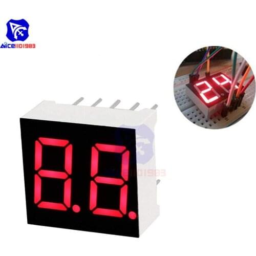Diymore 5PCS/Lot 0.56" 7 Segment 2 Bits Red LED Digital Display Common Anode / Common Cathode LED Digital Tube Red for Arduino