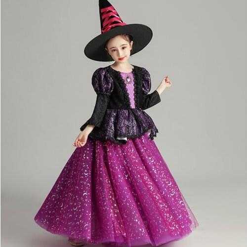 Flower Girl Dress Illusion Embroidery Pearls Crystal O-Neck Princess Floor-Length Tulle Lace Luxury Purple Kids Party Gown H405