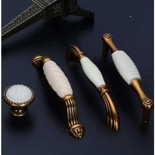 Antique Style Ceramic Door Handles Handle for Kitchen Cupboards Dresser Cabinet Knobs and Handles Furniture Hardware Pulls