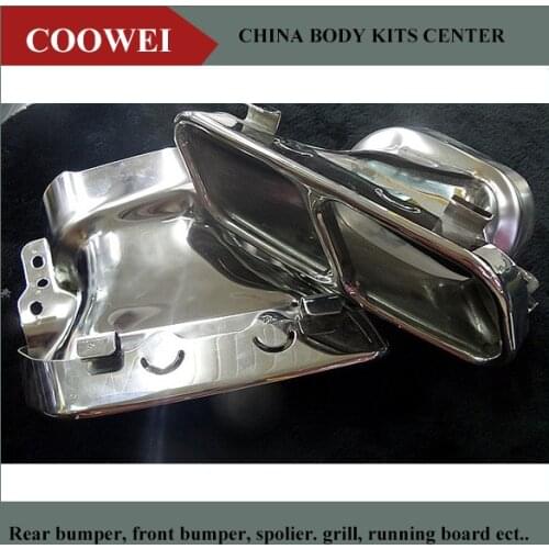 Dual Square Rear Exhaust Pipe Tip Muffler For Mercedes Benz W221 W164 X166 X164 W176 S300 S350 S500 GL350 GL45 S CLA ML Class