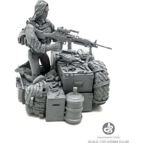 1/35 Resin Figure Female Soldier Model kits Beauty Self-assembled DJJ-09
