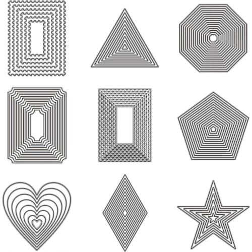 Geometric Frame Metal Cutting Dies Stencil Scrapbooking DIY Album Stamp Paper