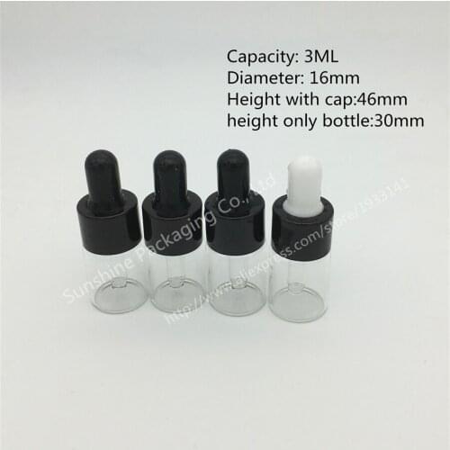 Hot sale Wholesale 500PCS Clear EYE DROPPER BOTTLE 3ml ESSENTIAL OIL BOTTLE Essence Oil Bottles DUTE-L Essenti
