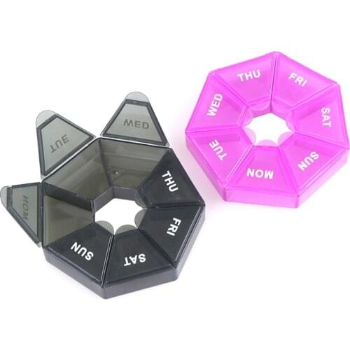 2PC/set Pill Storage Box Plastic 7 Day Tablet Candy Box Portable Storage Tablet Holder Travel Organizer Pill Dispenser Container