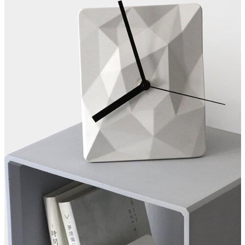 Creative cement hanging clock silicone mold living room clock square household hanging watch concrete gypsum manual mould