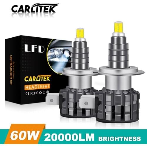 Led h7 6000k white lighting lamps for car h1 h8 h9 h11 9005 9006 Singal Bulbs with silent fan 20000lm High Lumens 60w 12V