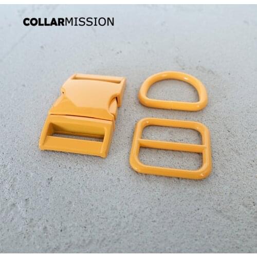 Metal buckle+adjust buckle+D ring) DIY dog collar 25mm webbing sewing accessory spray paint buckle set suppliesl 7 colours