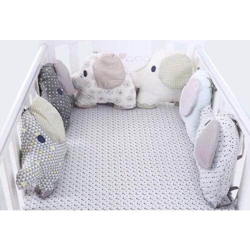 Cute PCS Baby Bed Bumper Flexible Combination Backrest Cushion Animal Elephant Crib Bumper Soft Infant Bed Around Protection Toy