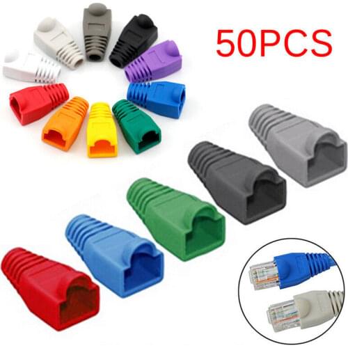 New 50PCS Modular RJ45 Network Cable Connector Plug Cap Crystal Head Protective Shell Network Plug Socket Guide Cap