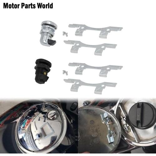 Motorcycle CNC Door Latch Push Button Gas Oil Cap Tank Black/Chrome For Harley Touring Street Electra FLTR FLHX FLHTK 1992-Up