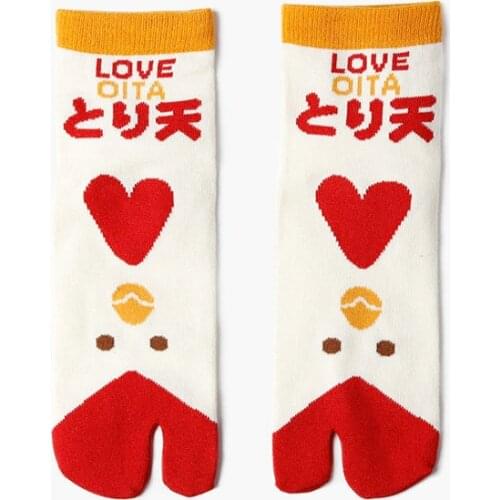 Toe socks autumn and winter female ins tide personality cute Japanese cartoon network red finger Korean girls Japanese tabi