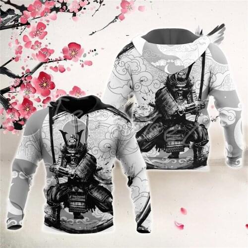 Tessffel Japan Samurai Tattoo 3D Printed New Mens Sweatshirt Harajuku Zipper Hoodie Casual Unisex Jacket Pullover Style-45