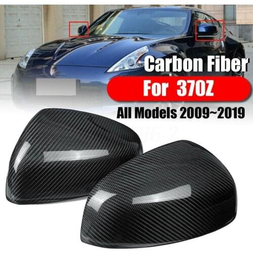 NEW-1 Pair Rearview Mirror Cover, Carbon Fiber Side Rear View Mirror Cover Cap for Nissan 370Z Z34 2009-2019