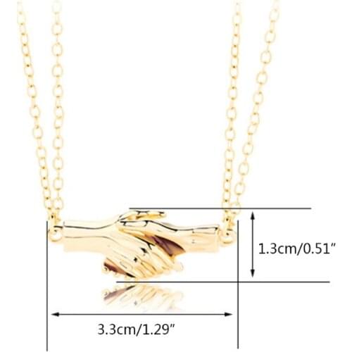 E56A Two Hands One Soul Pendant Necklaces for Couples 2Pcs Magnetic Couple Necklace 5 Different Color Combinations