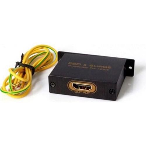 Durable Black HDMI Surge Protector Protection HDMI Against ESD Power Surge with Wire Accessories