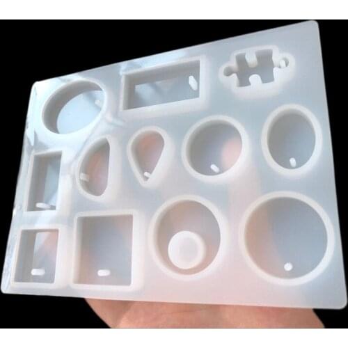 With Hole Pendant Mold 12 Hole Collection Necklace Fetal Hair Silicone Mold 16065