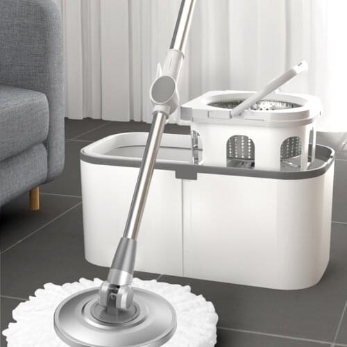 Lazy Mops Dual Use Wash Dry No Hand Wash Reusable Rotating Mop Wood Floor Ultraclean Fregona Household Cleaning Tools DF50TB