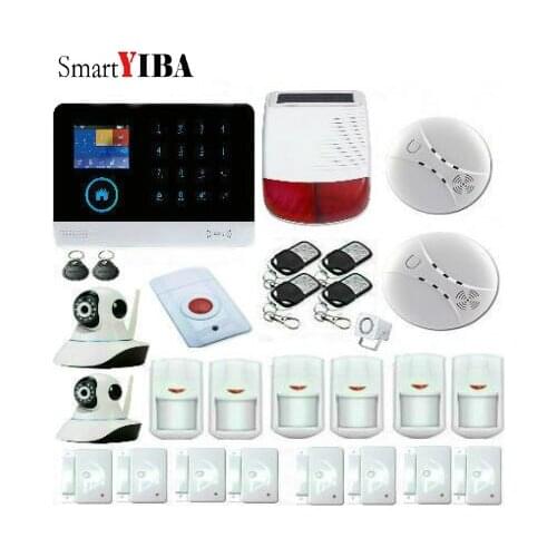 SmartYIBA Wireless Outdoor Solar Powered Strobe Alarm System intelligent burglar home security system and wifi GSM Alarm