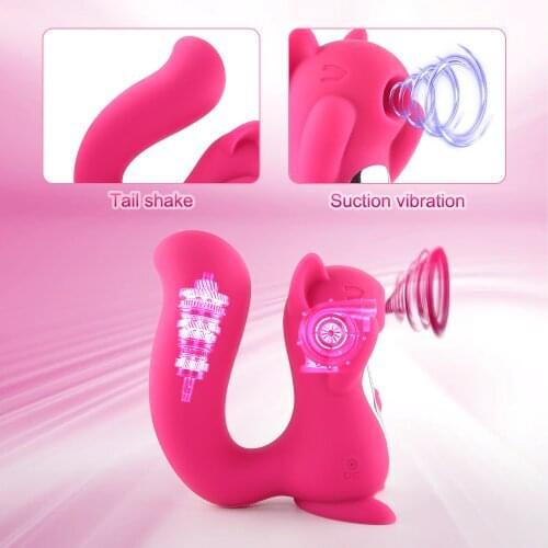 G-Spot Clit Stimulator Cute Squirrel Shape Nipple Sucker Vibrator For Women Sex ToysHigh Frequency Tongue Erotic Toys For Couple