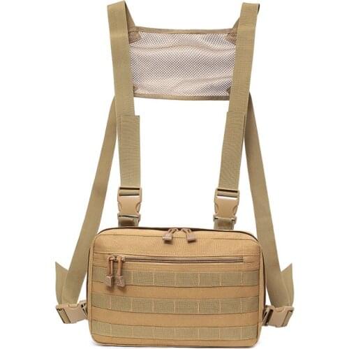 Tactical Chest Bag Nylon Outdoor Mens Hunting Vest Hip Hop Bag Multi-function Shoulder Package WHShopping